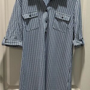 J. McLaughlin Black and White Patterned Dress